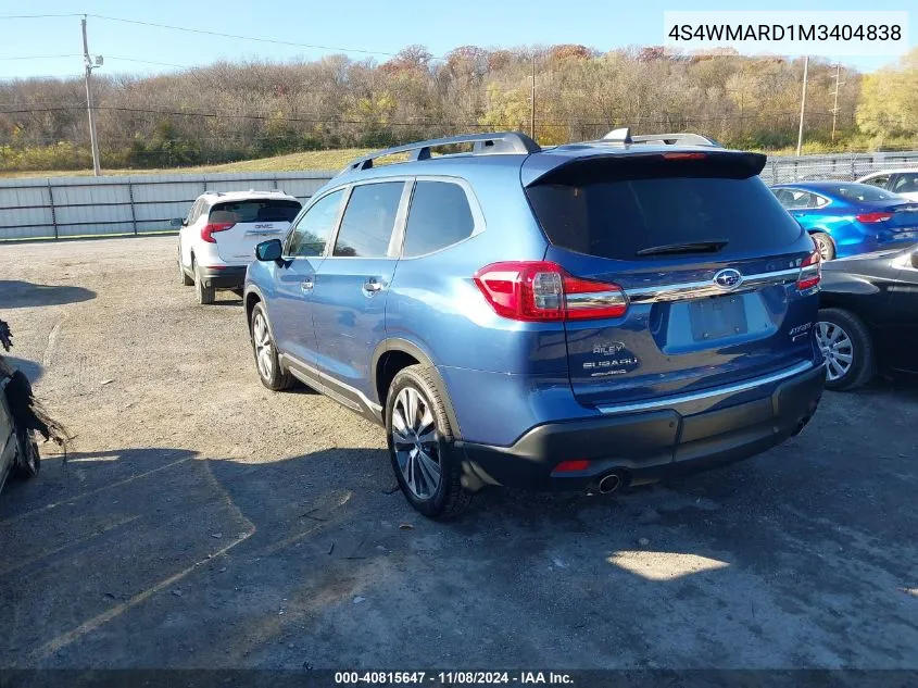 2021 Subaru Ascent Touring VIN: 4S4WMARD1M3404838 Lot: 40815647