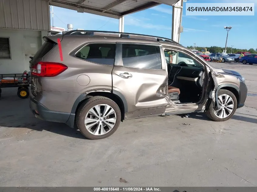 2021 Subaru Ascent Touring VIN: 4S4WMARD6M3458474 Lot: 40815648