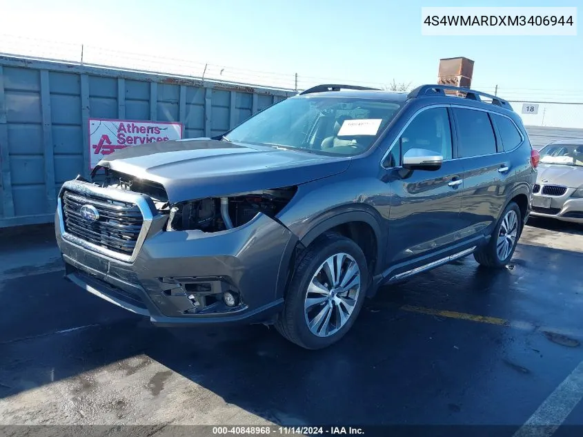 2021 Subaru Ascent Touring VIN: 4S4WMARDXM3406944 Lot: 40848968