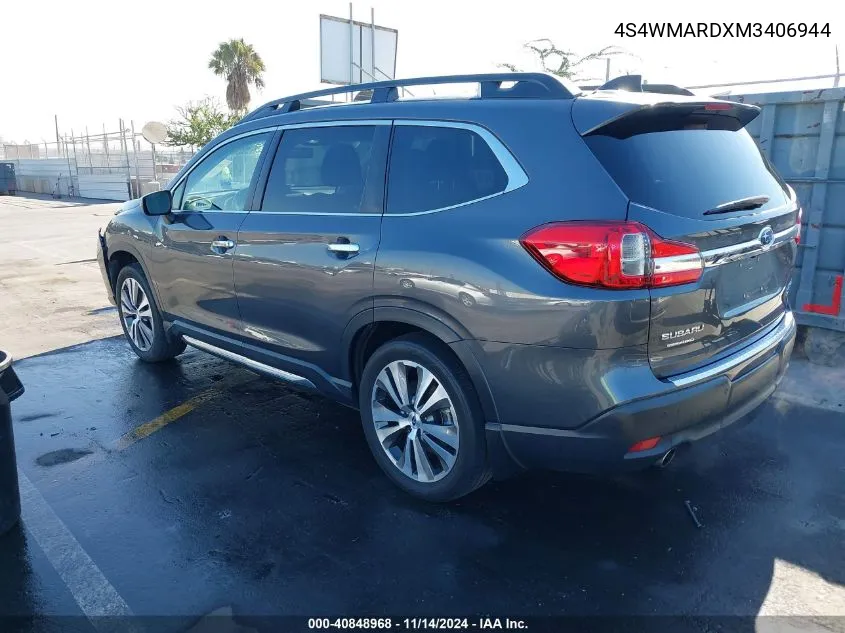 2021 Subaru Ascent Touring VIN: 4S4WMARDXM3406944 Lot: 40848968