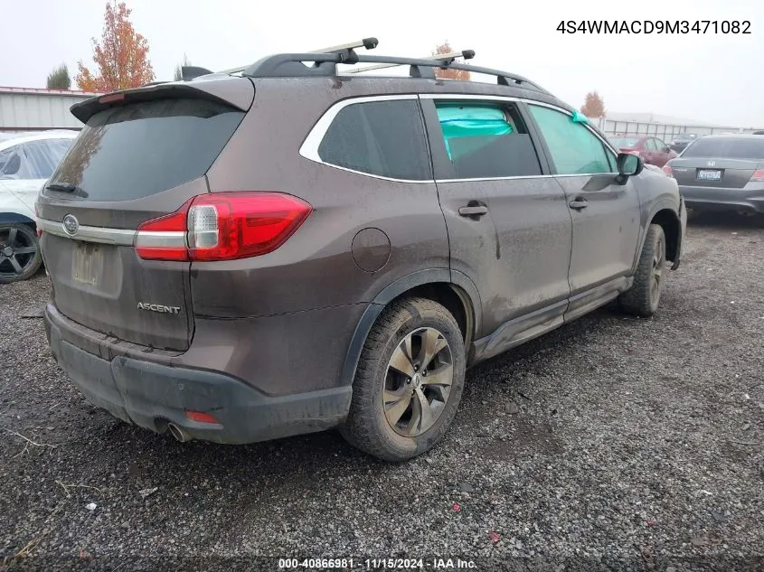 2021 Subaru Ascent Premium VIN: 4S4WMACD9M3471082 Lot: 40866981