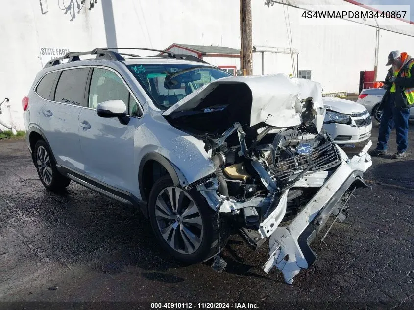 2021 Subaru Ascent Limited VIN: 4S4WMAPD8M3440867 Lot: 40910112