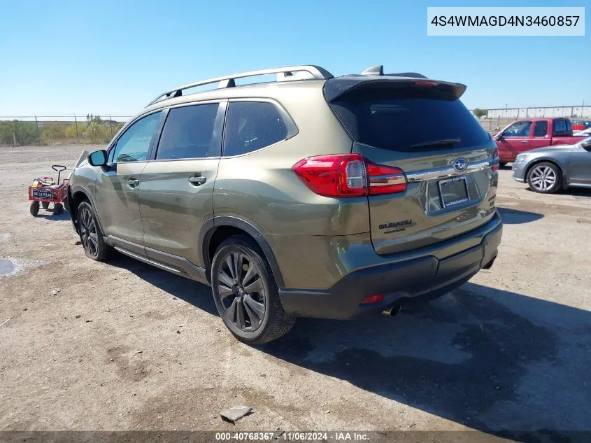 2022 Subaru Ascent Onyx Edition VIN: 4S4WMAGD4N3460857 Lot: 40768367