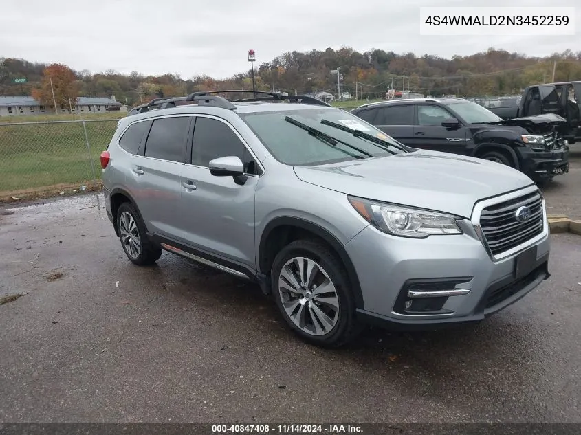 2022 Subaru Ascent Limited VIN: 4S4WMALD2N3452259 Lot: 40847408