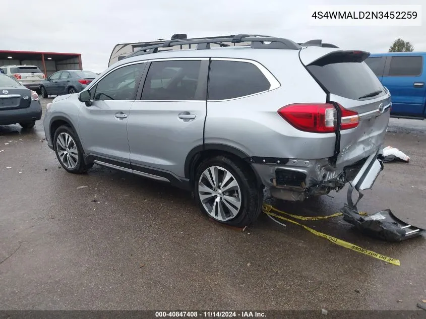 2022 Subaru Ascent Limited VIN: 4S4WMALD2N3452259 Lot: 40847408