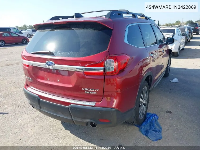 2022 Subaru Ascent Touring VIN: 4S4WMARD1N3422869 Lot: 40855123