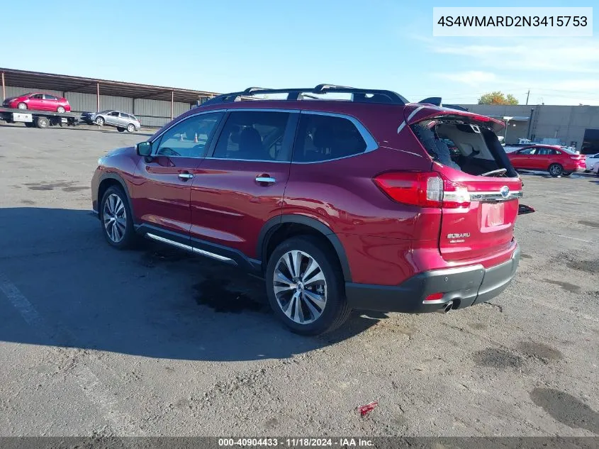 2022 Subaru Ascent Touring VIN: 4S4WMARD2N3415753 Lot: 40904433