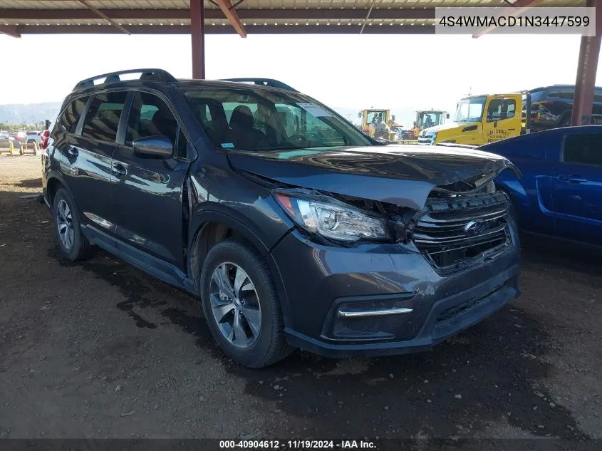 2022 Subaru Ascent Premium VIN: 4S4WMACD1N3447599 Lot: 40904612