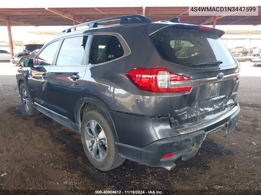 2022 Subaru Ascent Premium VIN: 4S4WMACD1N3447599 Lot: 40904612