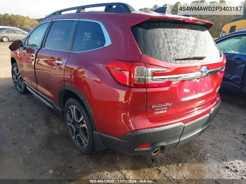 2023 Subaru Ascent Touring VIN: 4S4WMAWD2P3403187 Lot: 40813620