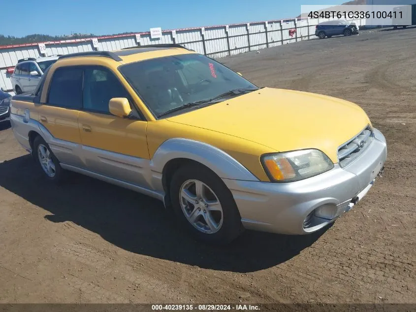 2003 Subaru Baja VIN: 4S4BT61C336100411 Lot: 40239135