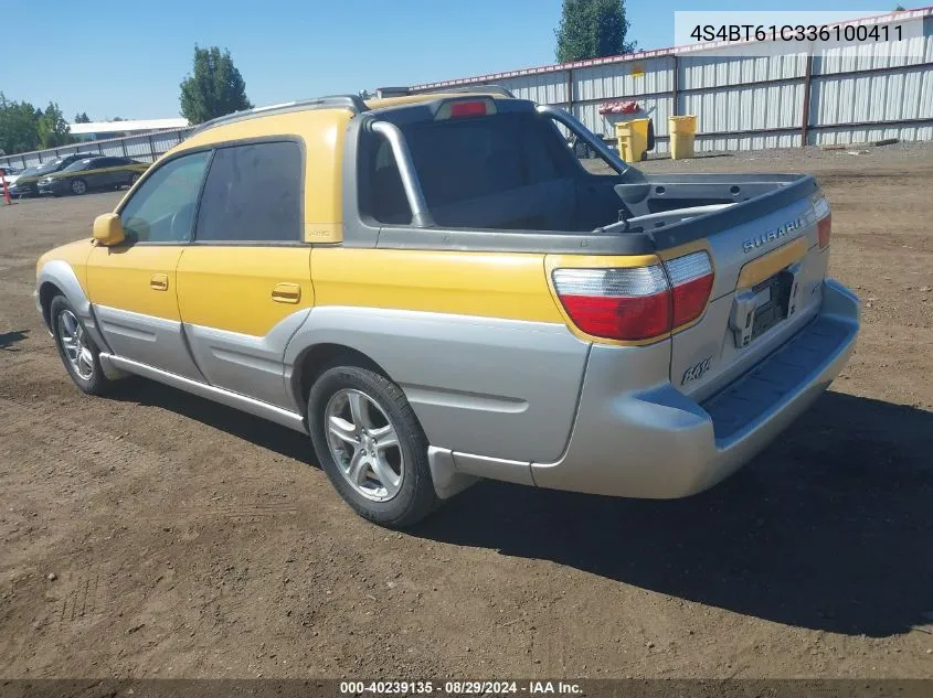 2003 Subaru Baja VIN: 4S4BT61C336100411 Lot: 40239135