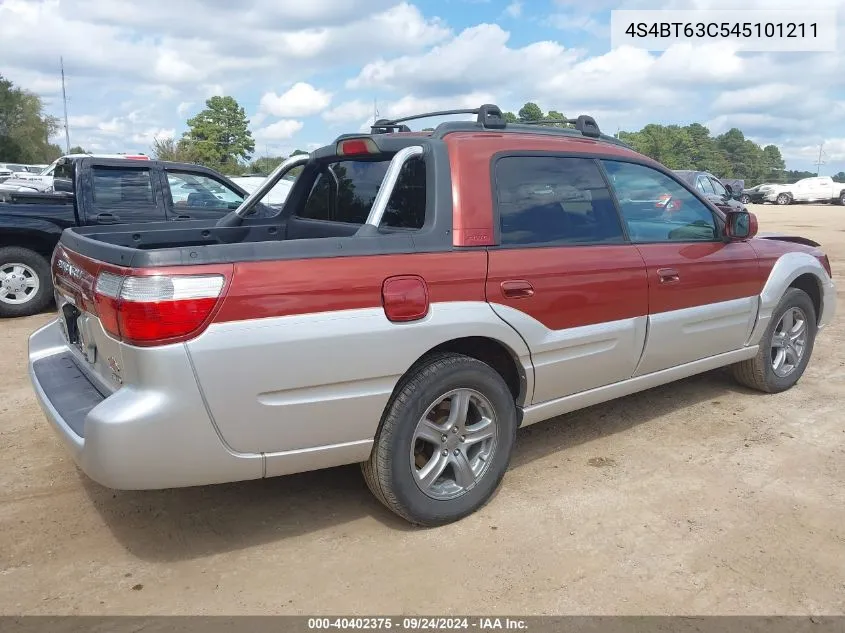 4S4BT63C545101211 2004 Subaru Baja Turbo