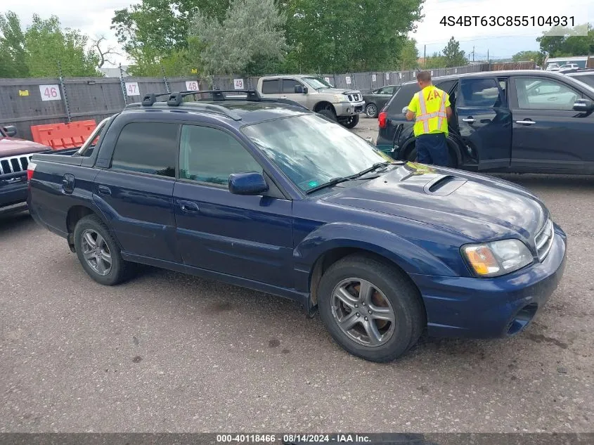 2005 Subaru Baja Turbo VIN: 4S4BT63C855104931 Lot: 40118466