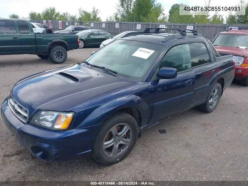 2005 Subaru Baja Turbo VIN: 4S4BT63C855104931 Lot: 40118466