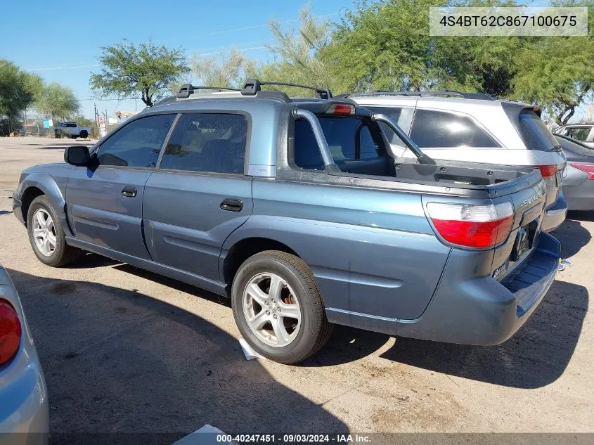 2006 Subaru Baja Sport VIN: 4S4BT62C867100675 Lot: 40247451