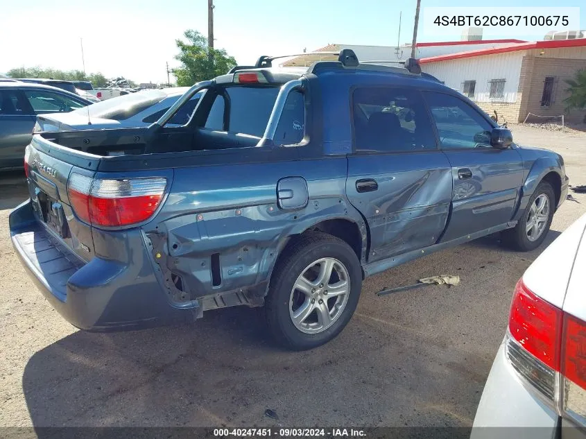 2006 Subaru Baja Sport VIN: 4S4BT62C867100675 Lot: 40247451