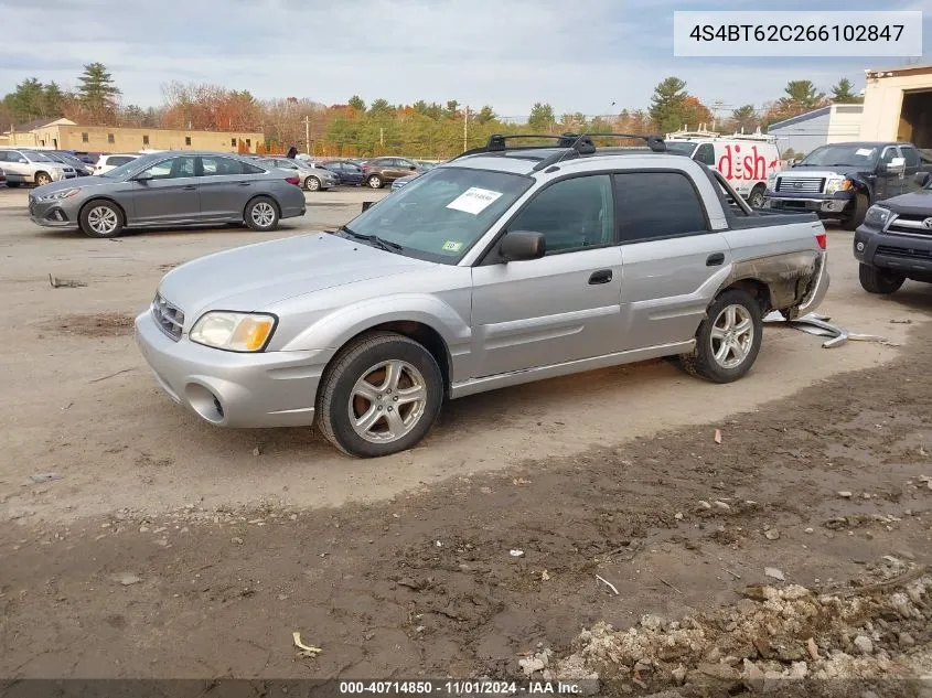 2006 Subaru Baja Sport VIN: 4S4BT62C266102847 Lot: 40714850