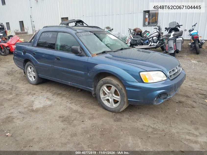 2006 Subaru Baja Sport VIN: 4S4BT62C067104445 Lot: 40772519