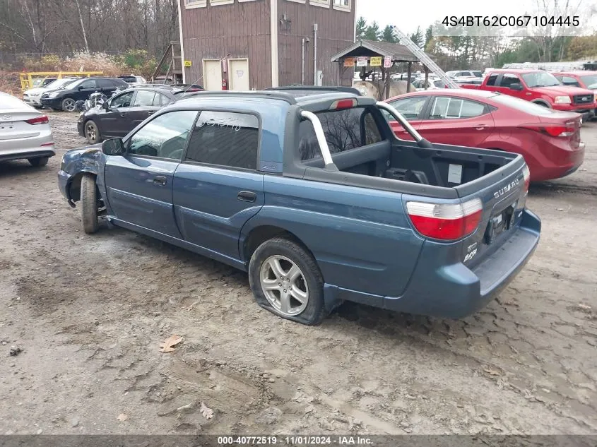 2006 Subaru Baja Sport VIN: 4S4BT62C067104445 Lot: 40772519