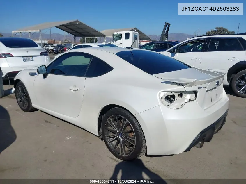 2013 Subaru Brz Limited VIN: JF1ZCAC14D2603283 Lot: 40554711