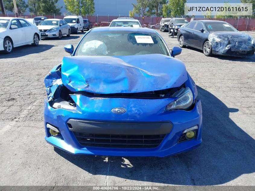 2013 Subaru Brz Limited VIN: JF1ZCAC12D1611615 Lot: 40656786