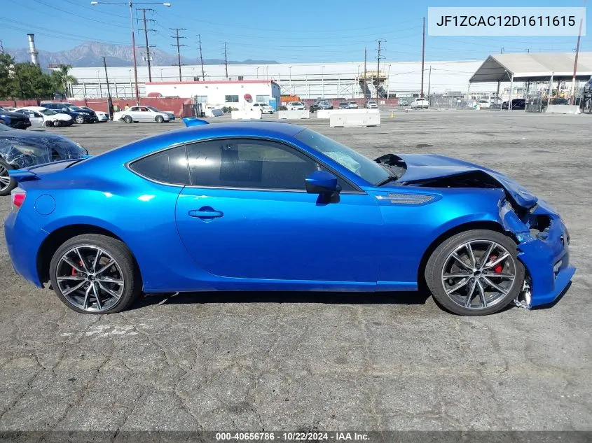 2013 Subaru Brz Limited VIN: JF1ZCAC12D1611615 Lot: 40656786