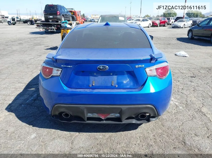 2013 Subaru Brz Limited VIN: JF1ZCAC12D1611615 Lot: 40656786