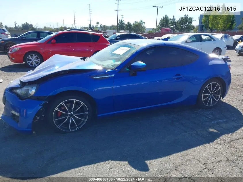 2013 Subaru Brz Limited VIN: JF1ZCAC12D1611615 Lot: 40656786