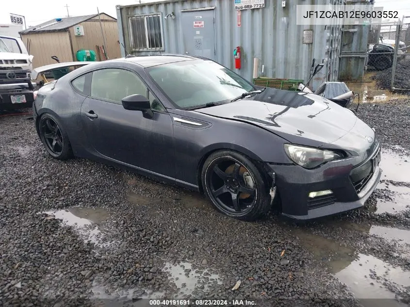 2014 Subaru Brz Premium VIN: JF1ZCAB12E9603552 Lot: 40191691