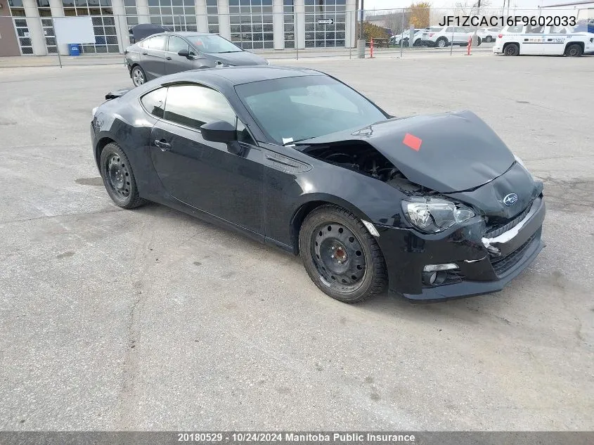 2015 Subaru Brz VIN: JF1ZCAC16F9602033 Lot: 20180529