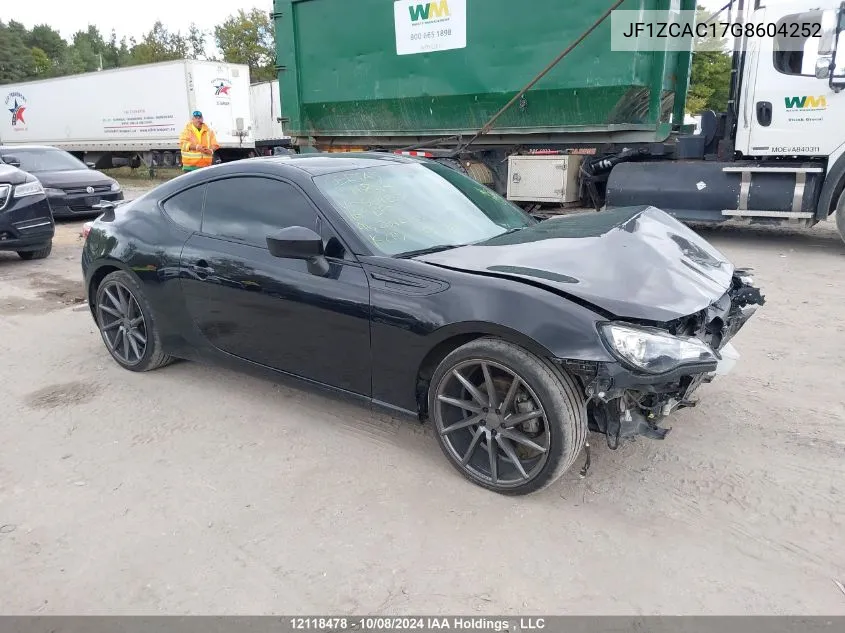 2016 Subaru Brz VIN: JF1ZCAC17G8604252 Lot: 12118478