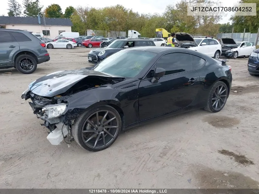 2016 Subaru Brz VIN: JF1ZCAC17G8604252 Lot: 12118478