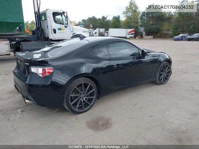 2016 Subaru Brz VIN: JF1ZCAC17G8604252 Lot: 12118478