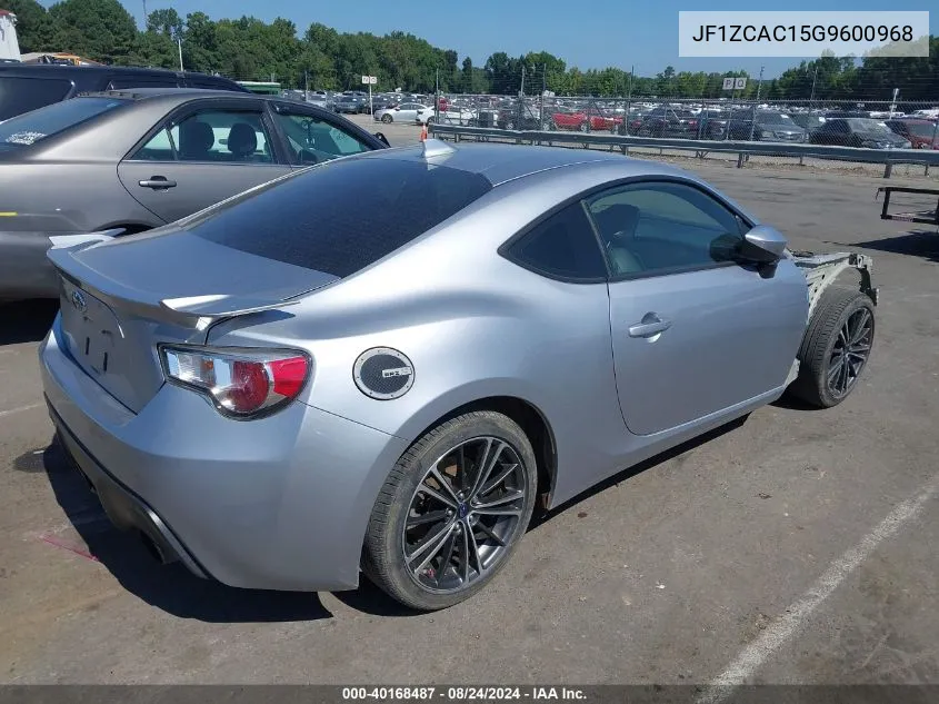 2016 Subaru Brz Limited VIN: JF1ZCAC15G9600968 Lot: 40168487