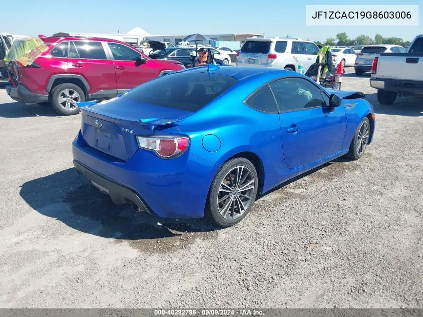 2016 Subaru Brz Limited VIN: JF1ZCAC19G8603006 Lot: 40292796