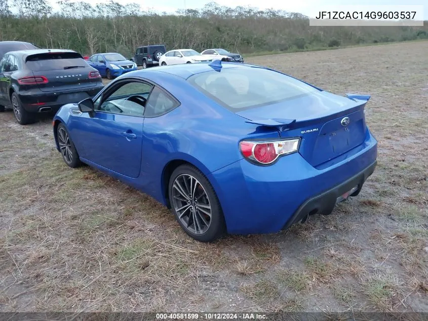 2016 Subaru Brz 2.0 Limited/Blue.series VIN: JF1ZCAC14G9603537 Lot: 40581599