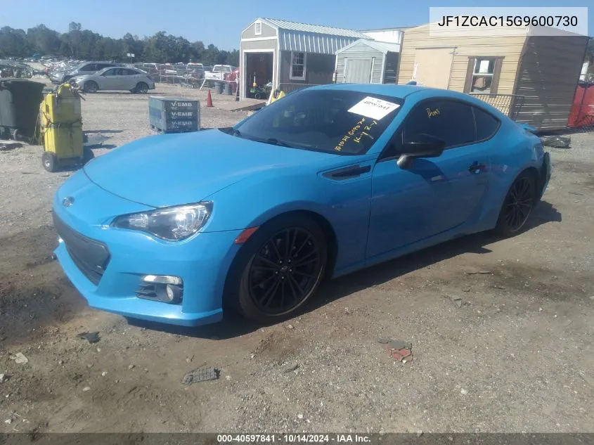 2016 Subaru Brz Series.hyperblue VIN: JF1ZCAC15G9600730 Lot: 40597841