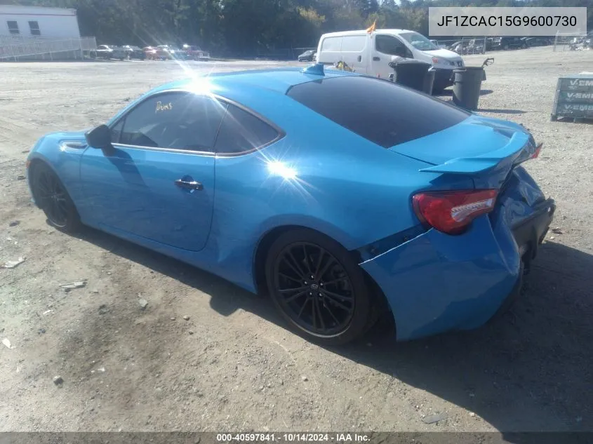 2016 Subaru Brz Series.hyperblue VIN: JF1ZCAC15G9600730 Lot: 40597841