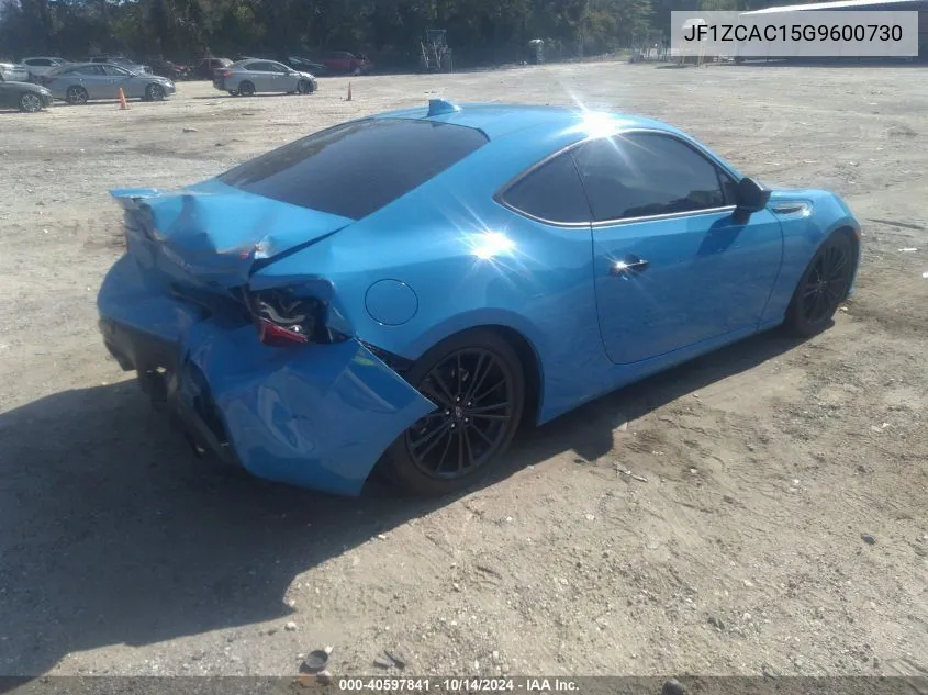 2016 Subaru Brz Series.hyperblue VIN: JF1ZCAC15G9600730 Lot: 40597841