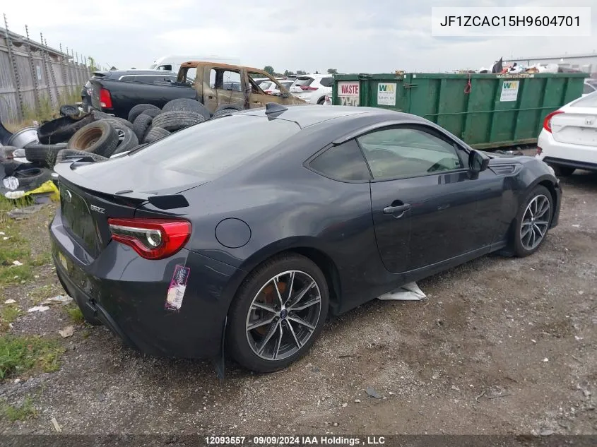 2017 Subaru Brz VIN: JF1ZCAC15H9604701 Lot: 12093557