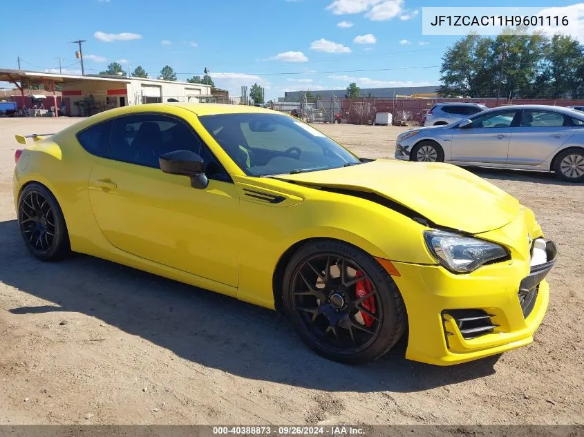 2017 Subaru Brz Series. Yellow VIN: JF1ZCAC11H9601116 Lot: 40388873