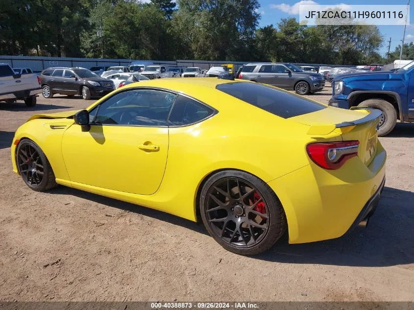 2017 Subaru Brz Series. Yellow VIN: JF1ZCAC11H9601116 Lot: 40388873