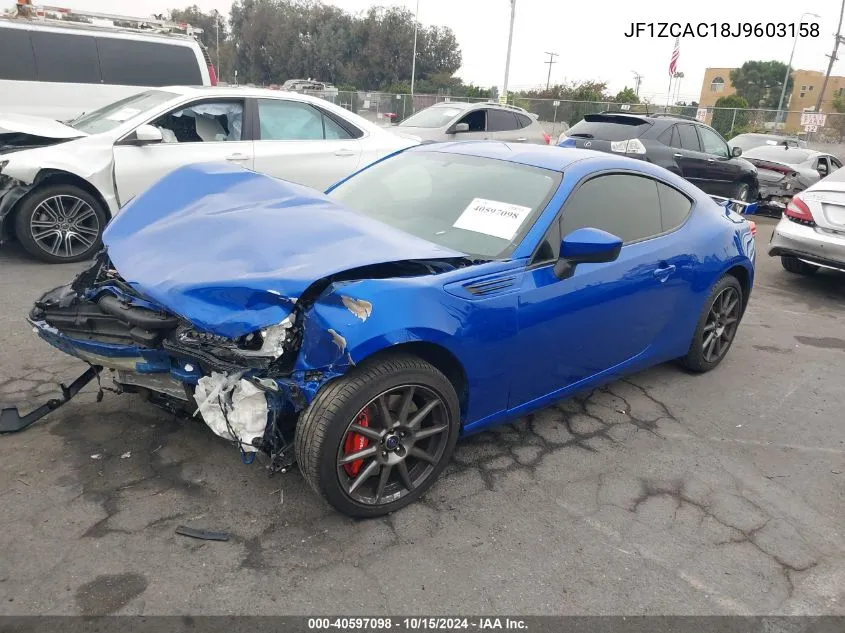 2018 Subaru Brz Limited VIN: JF1ZCAC18J9603158 Lot: 40597098