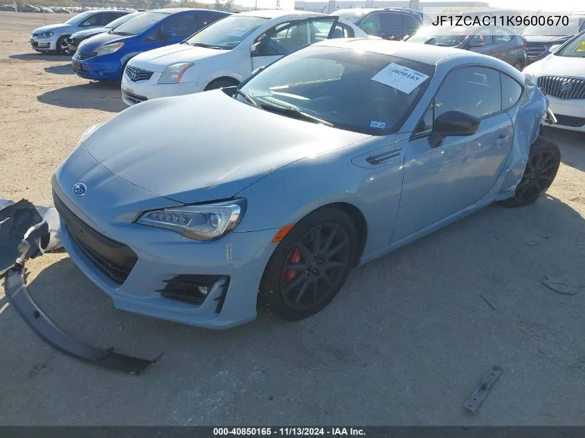 2019 Subaru Brz Series.gray VIN: JF1ZCAC11K9600670 Lot: 40850165