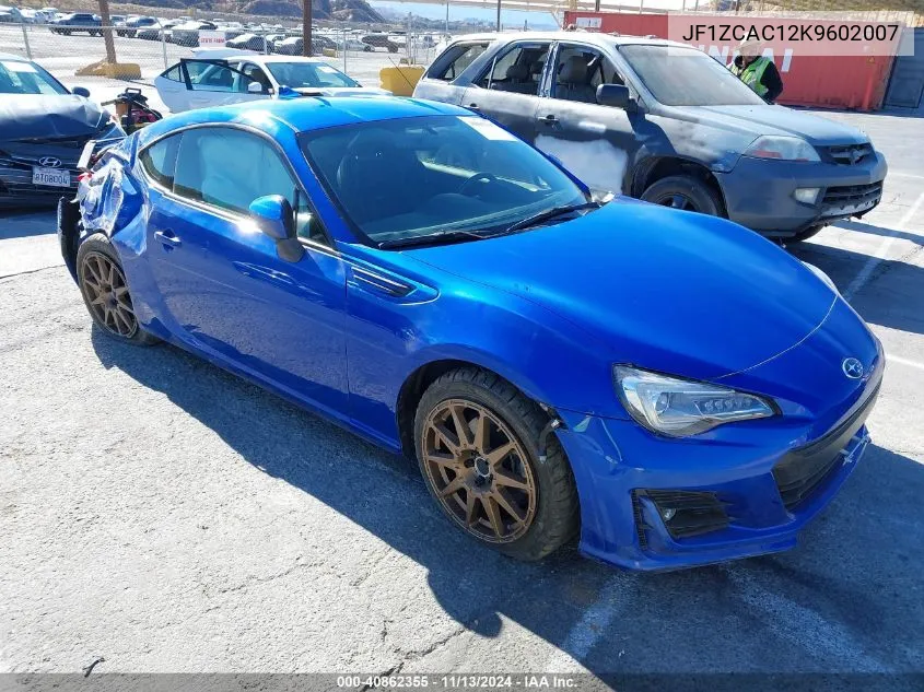 2019 Subaru Brz Limited VIN: JF1ZCAC12K9602007 Lot: 40862355