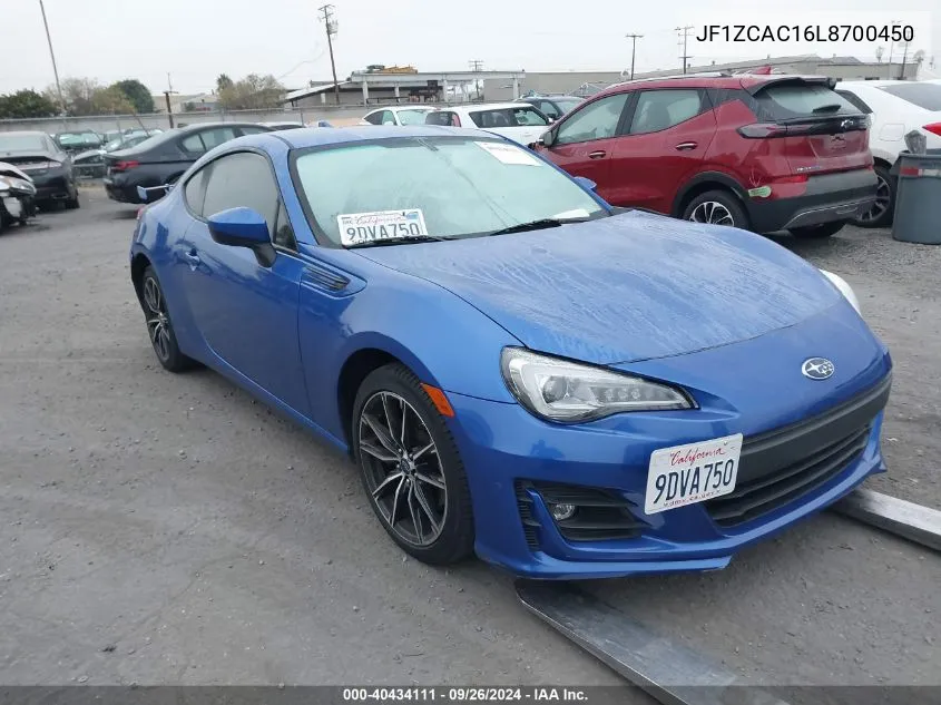 2020 Subaru Brz Limited VIN: JF1ZCAC16L8700450 Lot: 40434111