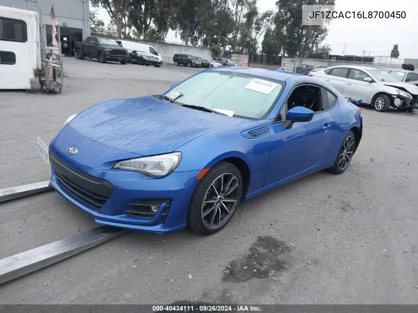 2020 Subaru Brz Limited VIN: JF1ZCAC16L8700450 Lot: 40434111