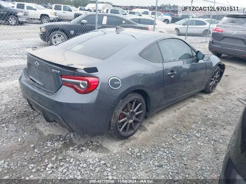 2020 Subaru Brz Limited VIN: JF1ZCAC12L9701511 Lot: 40770058