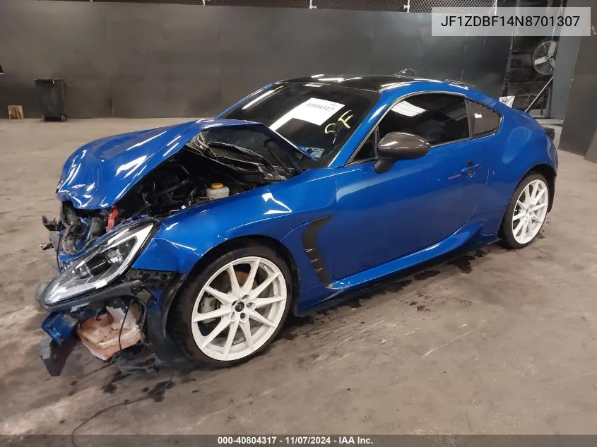 2022 Subaru Brz Limited VIN: JF1ZDBF14N8701307 Lot: 40804317